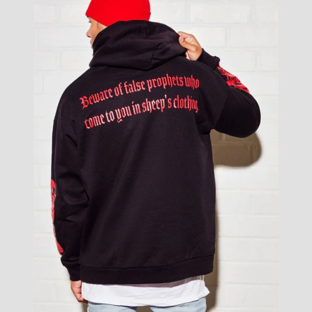 Zander Hoodie Black/Red - Nova Men’s Size S - 100% Cotton - NWT